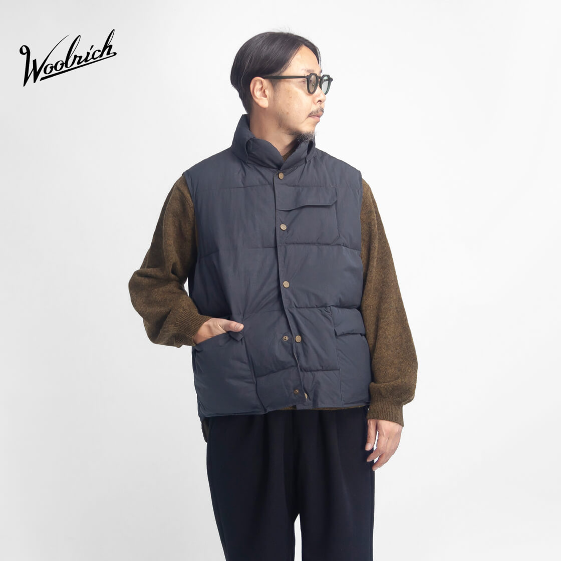 WOOLRICH OUTDOOR LABEL ウールリッチ アウトドア プリマロフト中綿　ナイロン マウンテンベスト メンズ