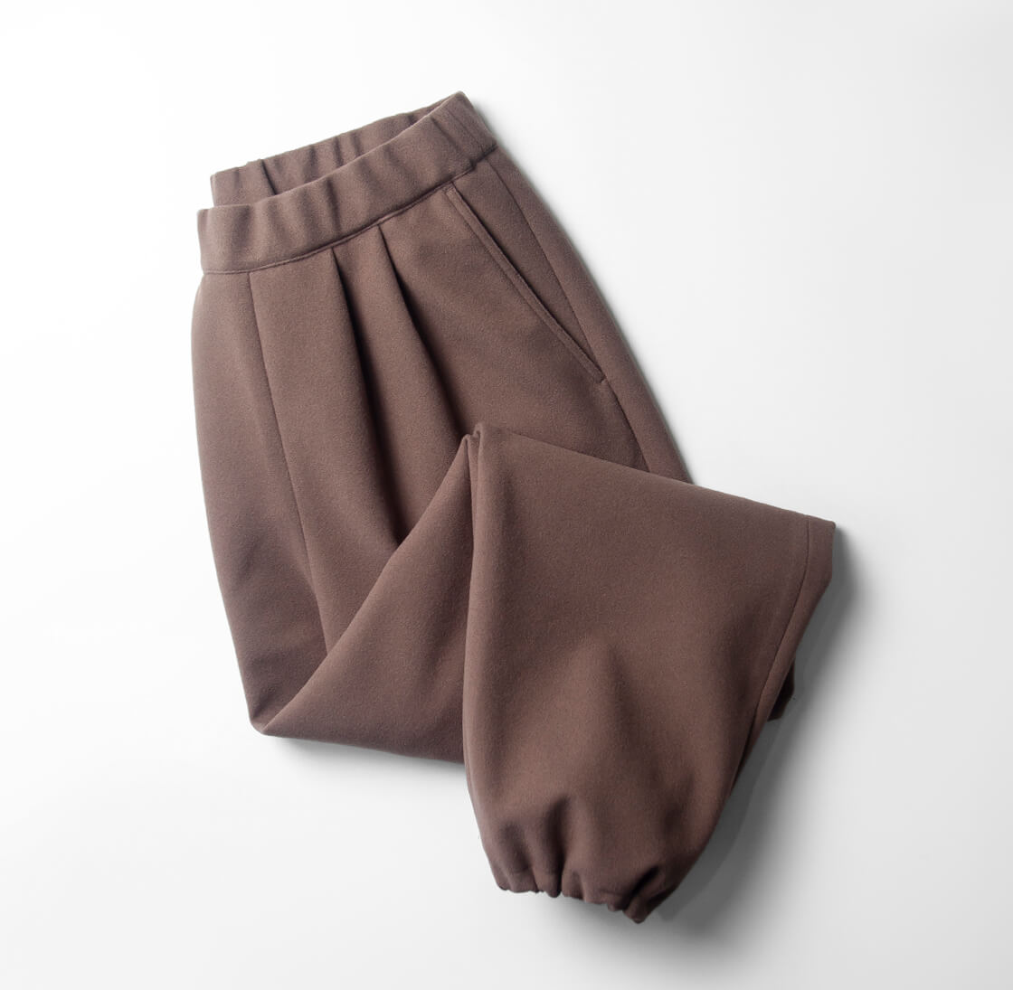 Soglia ソリア ウーリッシュメルトン ワイドイージーパンツ 裾ドロー