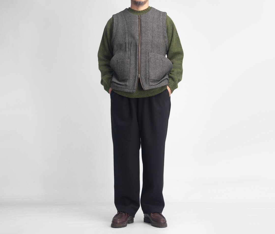 Soglia ソリア ウーリッシュメルトン ワイドイージーパンツ 裾ドロー