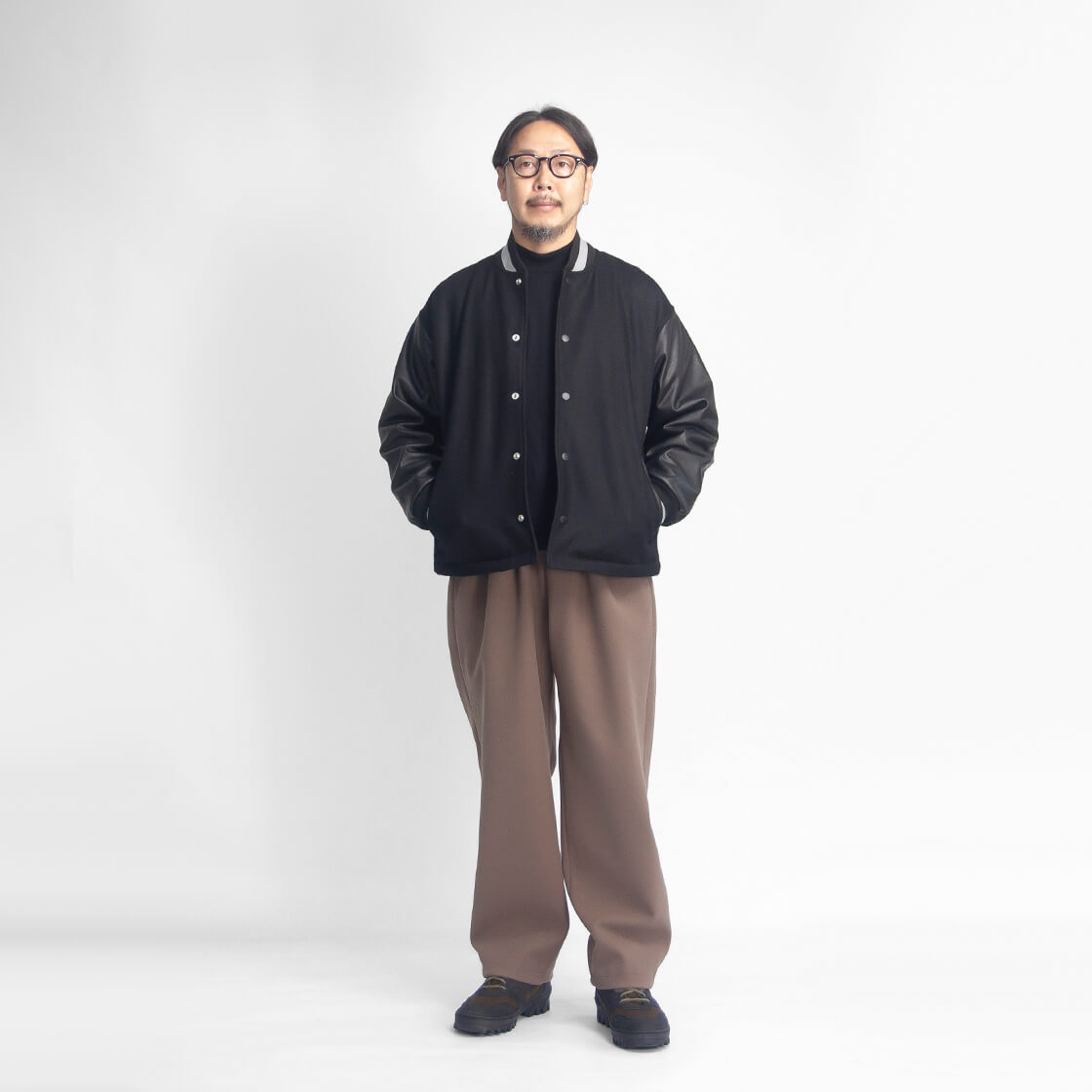 Soglia ソリア ウーリッシュメルトン ワイドイージーパンツ 裾ドロー