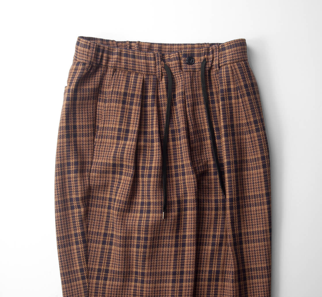 Upscape Audience オーディエンス ヘビーツイル ヴィンテージチェック 2タック ワイドイージーパンツ 日本製 メンズ