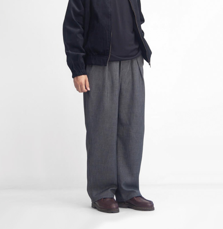 Upscape Audience オーディエンス LANATEC ラナテック 1タック カーブド バルーン イージーパンツ 日本製 メンズ