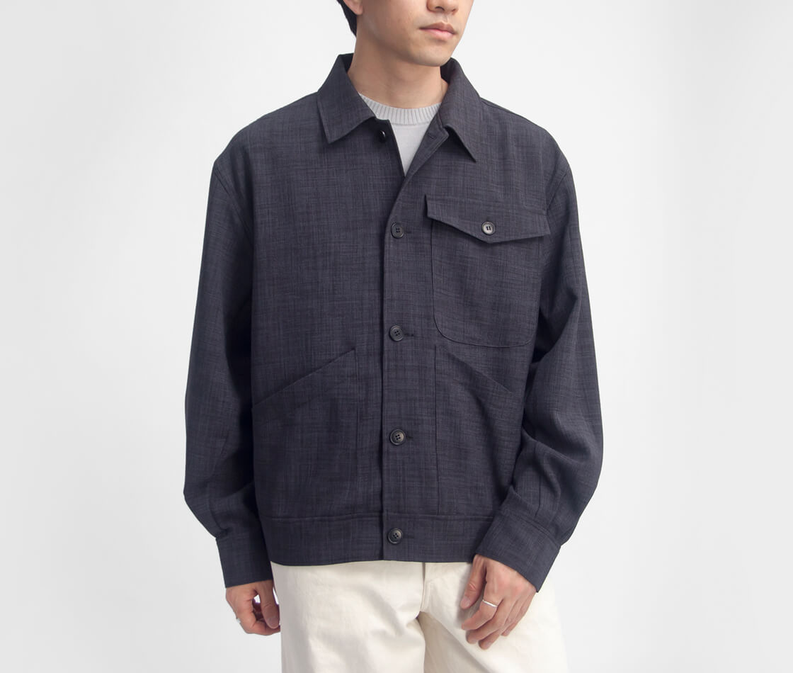 Upscape Audience オーディエンス リフラクス リネンライク カバーオール ショートブルゾン 日本製 メンズ