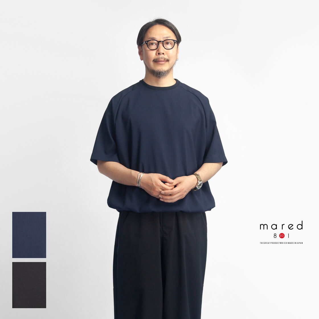 Mared マレッド クイックドライ マイクロシアサッカー バルーン半袖シャツ 日本製 メンズ