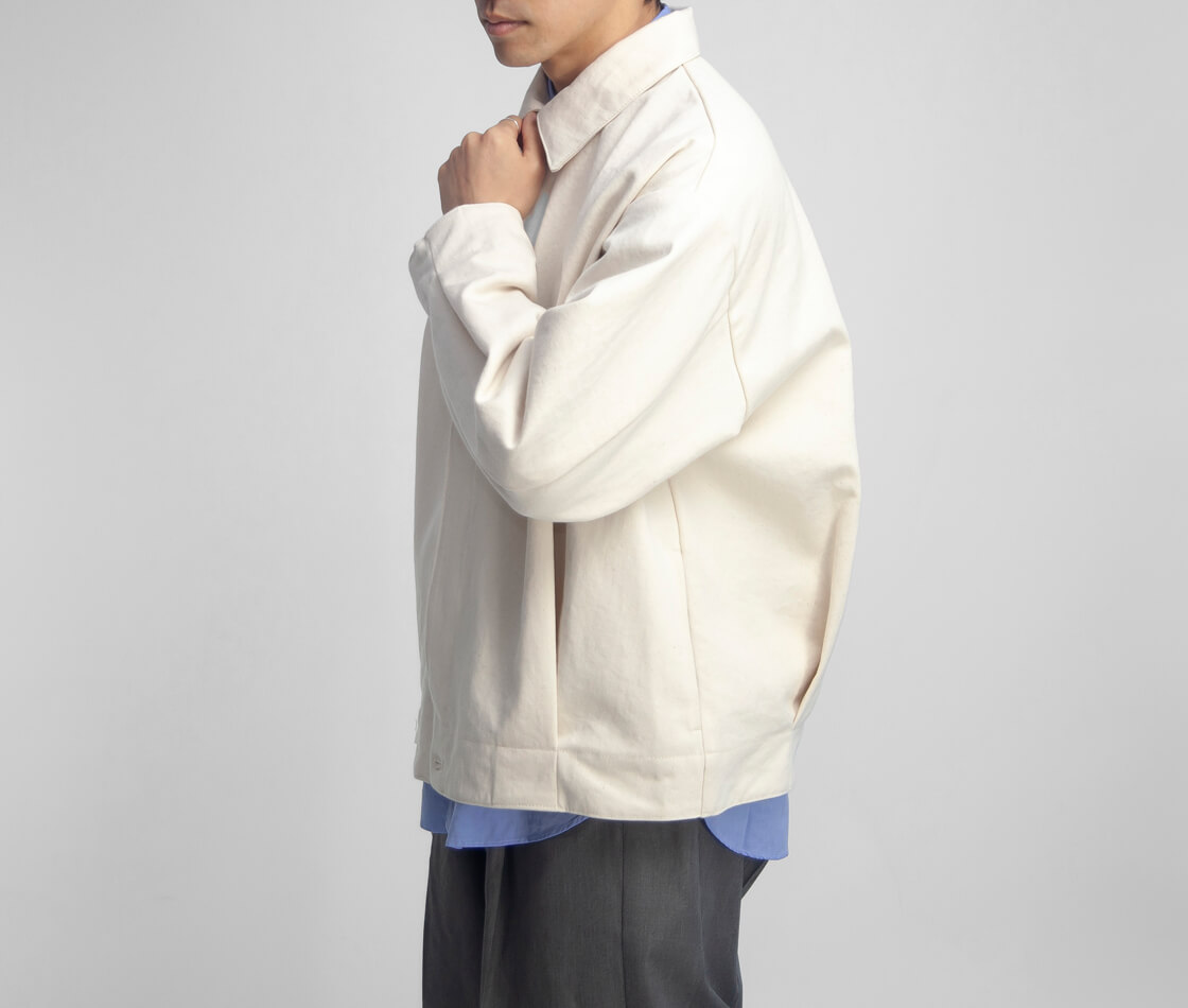 amne アンヌ プレウォッシュデニム プリーツブルゾン 日本製 メンズ