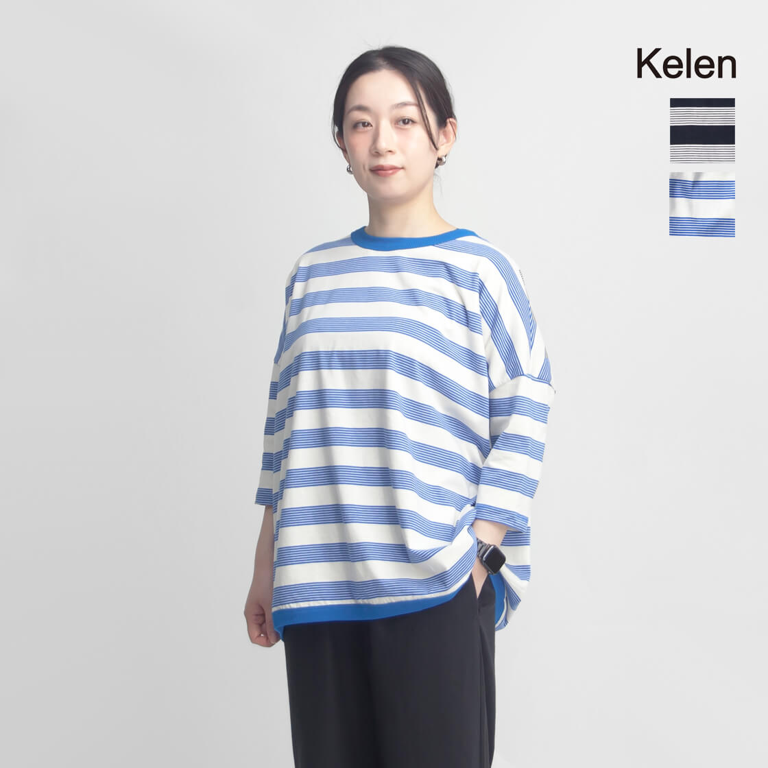 KELEN ケレン KUPE ボーダーTシャツ ワイドシルエット BL2219 レディース