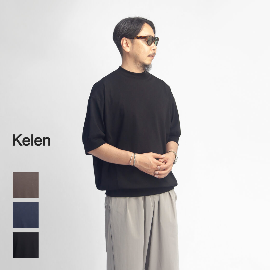 KELEN ケレン SEKER バックバルーン モックネックTシャツ メンズ 