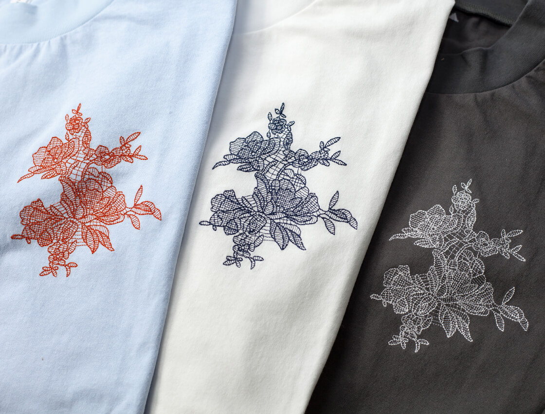 KELEN ケレン GIA フラワーモチーフ刺繍 Tシャツ モックネック レディース