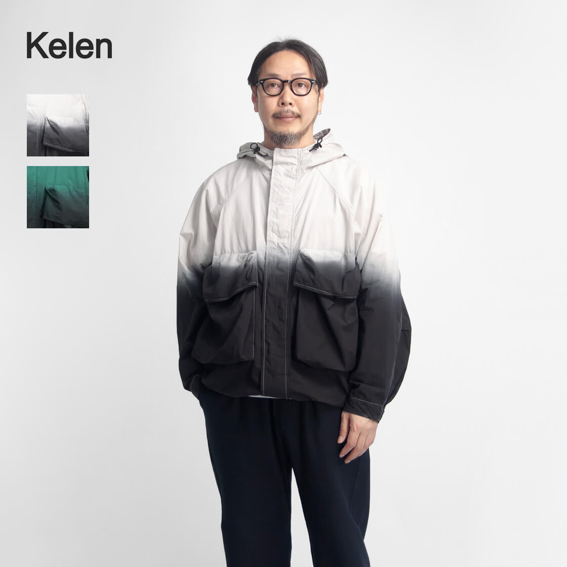 KELEN ケレン HYATT 段染め フードジャケット メンズ