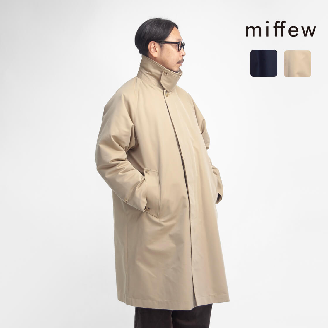 miffew ミフュー シングルスリーブ バルカラー ダウンコート 日本製 メンズ