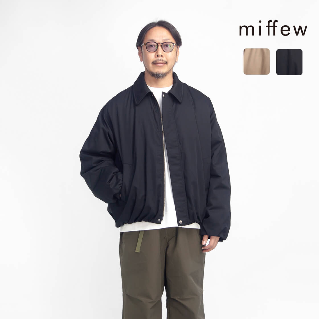 miffew ミフュー ワイドスクエア ジップアップ ダウンジャケット 日本製 メンズ