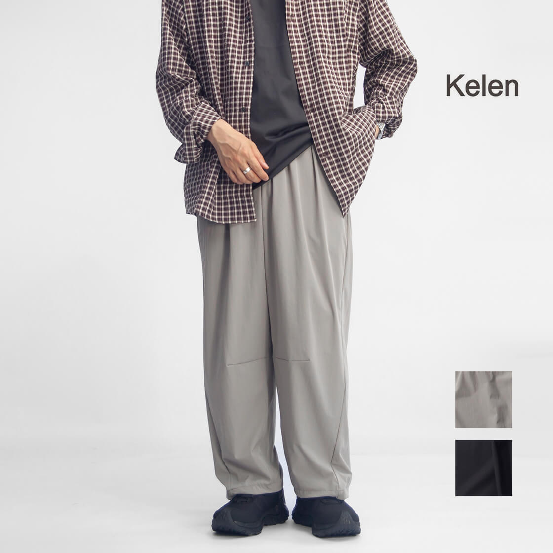 KELEN ケレン WINNIE ストレッチナイロン カーブドイージーパンツ メンズ