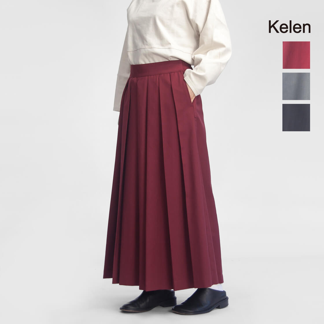 KELEN ケレン KUKUS  プリーツワイドパンツ タック PT2110 レディース