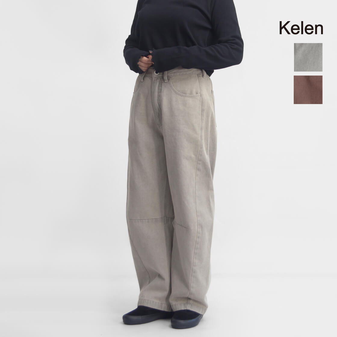 KELEN ケレン HEDY カラーデニム バレルパンツ ワイド PT2112 レディース