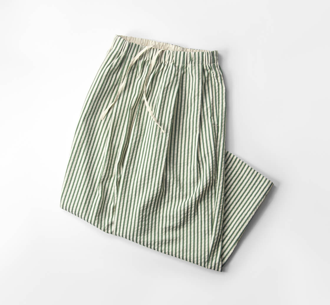 KELEN ケレン STRIPE GRAY ストライプ ワイド イージーパンツ ストレート ２タック レディース
