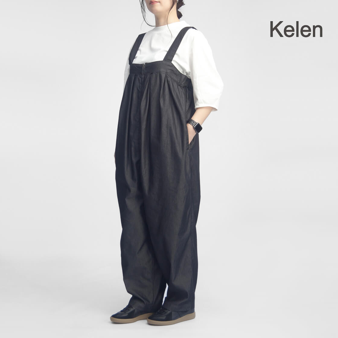 KELEN ケレン SANU デニム サロペット コクーン ワイドパンツ レディース