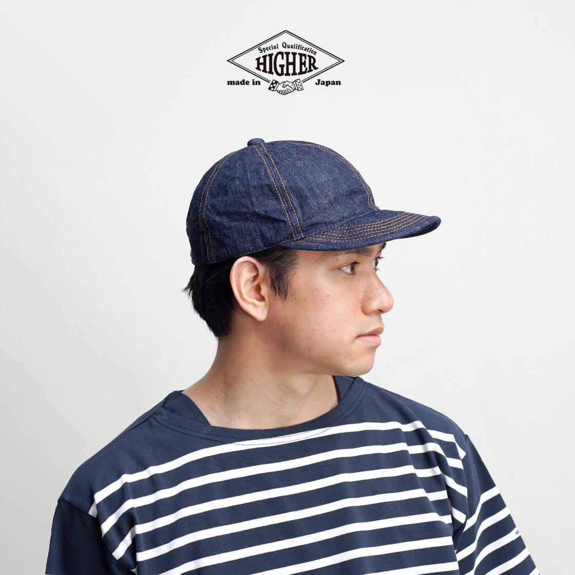 HIGHER ハイヤー 10オンス セルビッチデニム ロングブリムキャップ 帽子 日本製 メンズ レディース ユニセックス