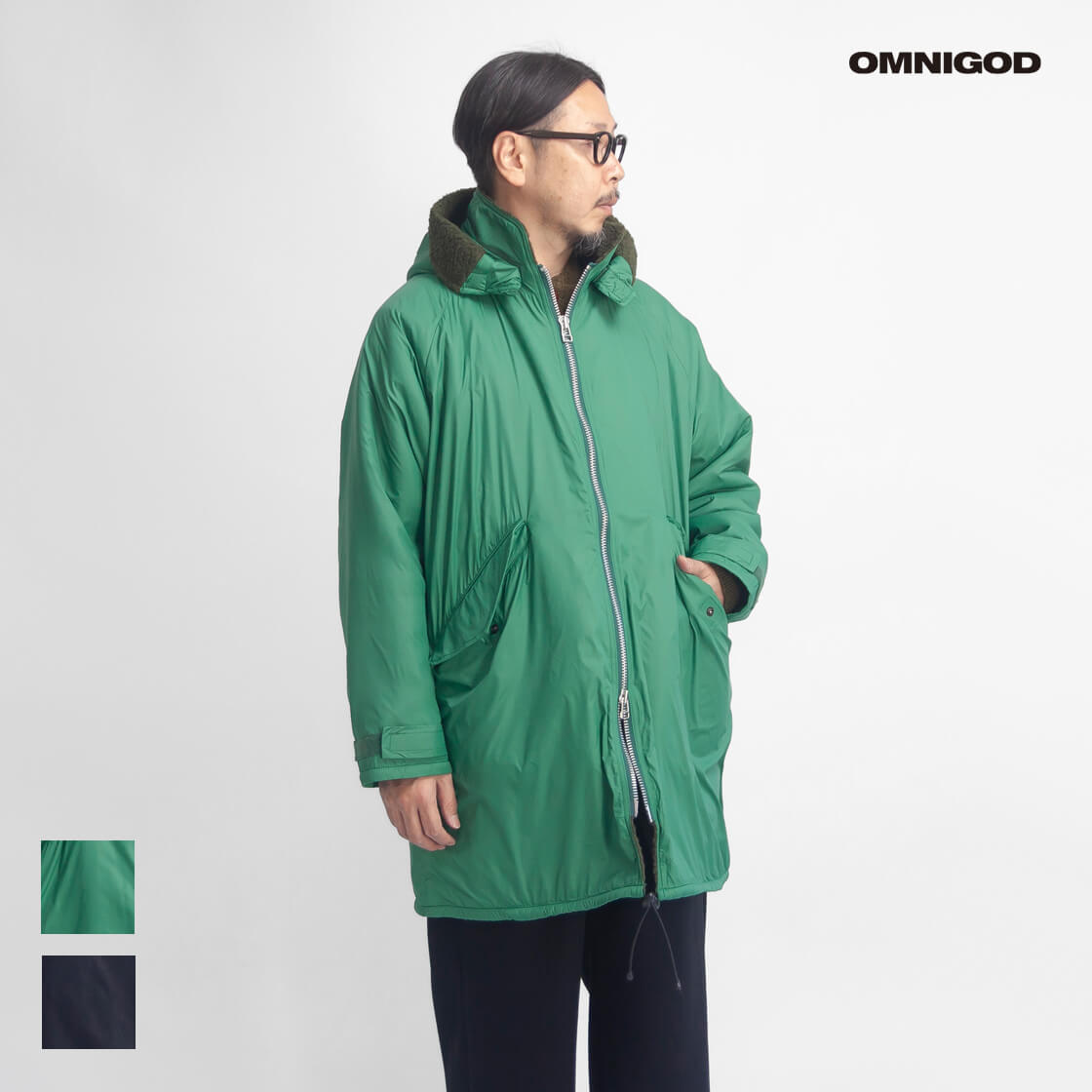 OMNIGOD オムニゴッド クリーミーライト 裏ボア フードコート メンズ