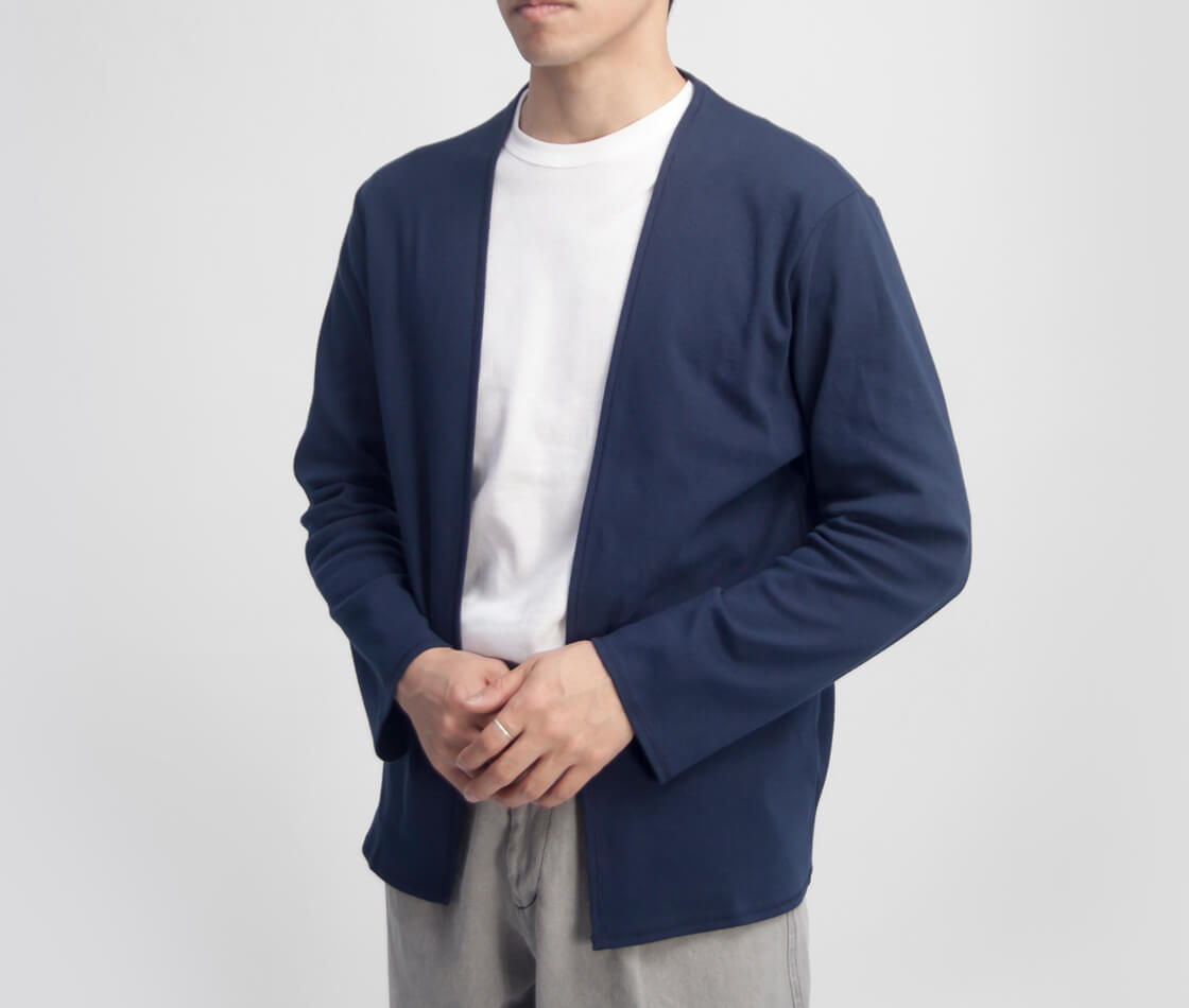 Quotidien コティディアン スムースフライス ボタンレスカーディガン カットソー メンズ アンサンブル対応