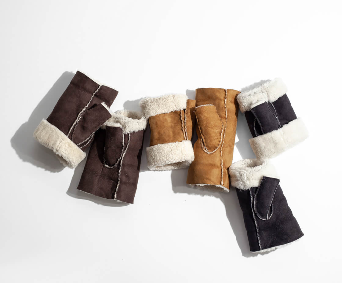 Glencroft グレンクロフト ムートン フィンガーレスグローブ 指ぬき手袋 本革 メンズ