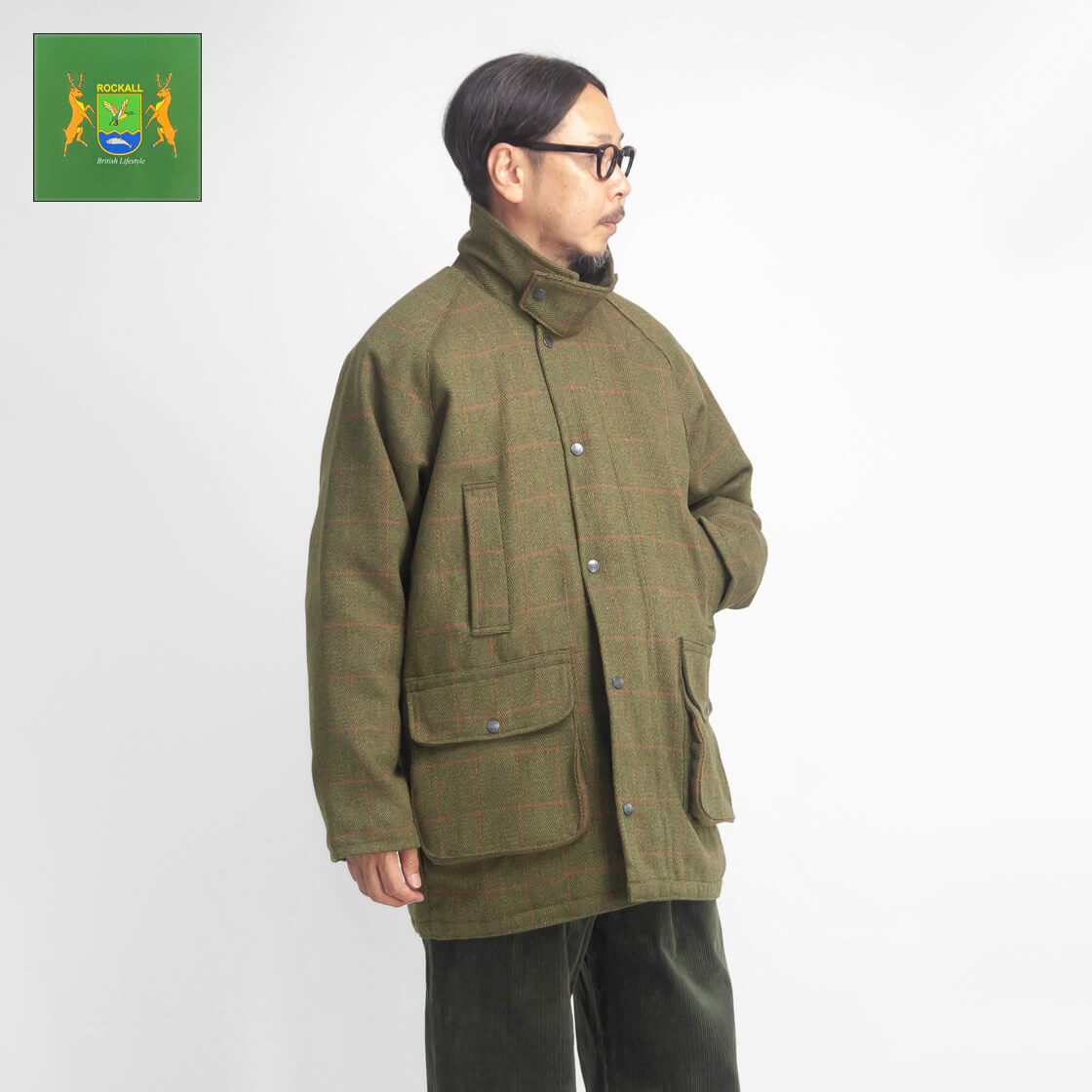 ROCKALL ロックオール SHOOTING ウールツイード 中綿 ハンティングジャケット メンズ