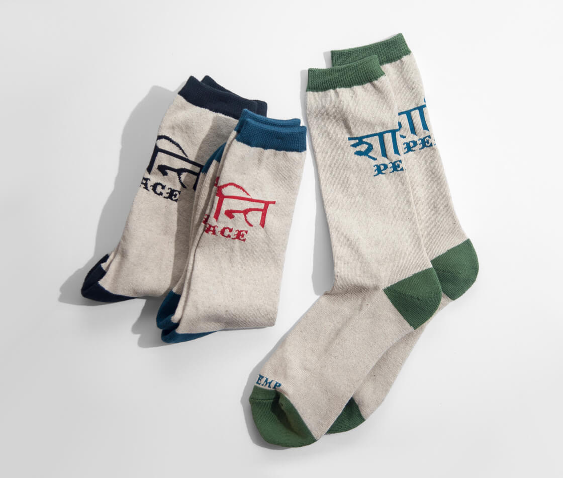 AnonymousIsm アノニマスイズム GOHEMP ゴーヘンプ バックロゴ パイル 麻 クルーソックス 日本製 靴下 メンズ