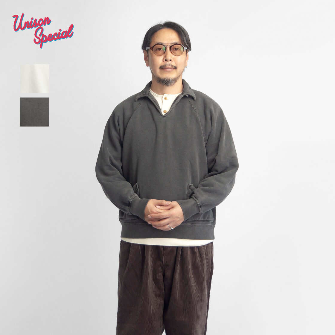 Unison Special ユニゾンスペシャル 60s ナッピング 裏毛 スキッパー スウェット 日本製 メンズ