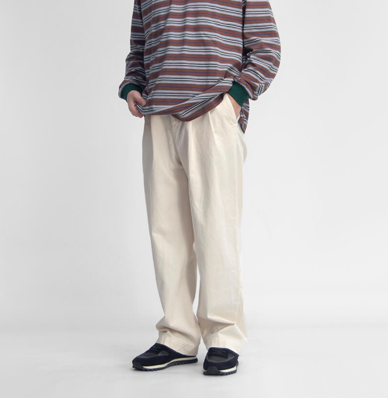 have a good day ハブアグッドデイ デニム タックパンツ ワイドパンツ トラウザーズ 日本製 メンズ