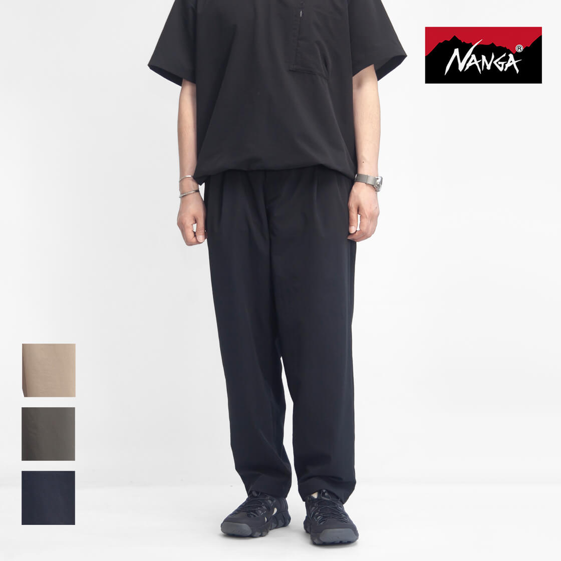 NANGA ナンガ DOTAIR COMFY TEE ドットエアコンフィー ワンタックテーパードパンツ メンズ