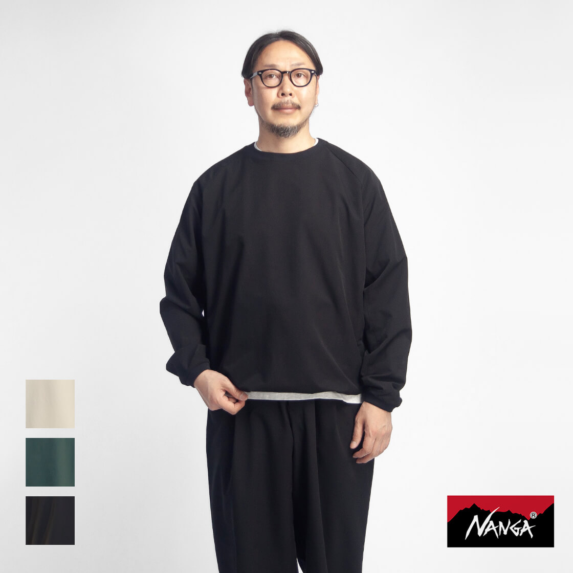 NANGA ナンガ DOTAIR COMFY L/S TEE ドットエアコンフィー 長袖Tシャツ ロンT メンズ