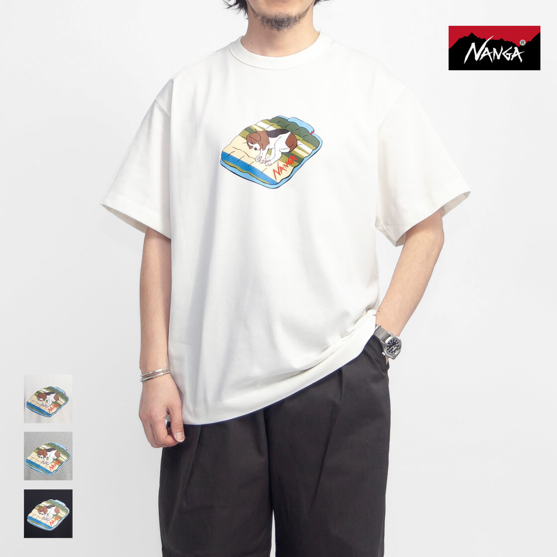 NANGA ナンガ エコハイブリッド アウトドアマン プリントTシャツ メンズ