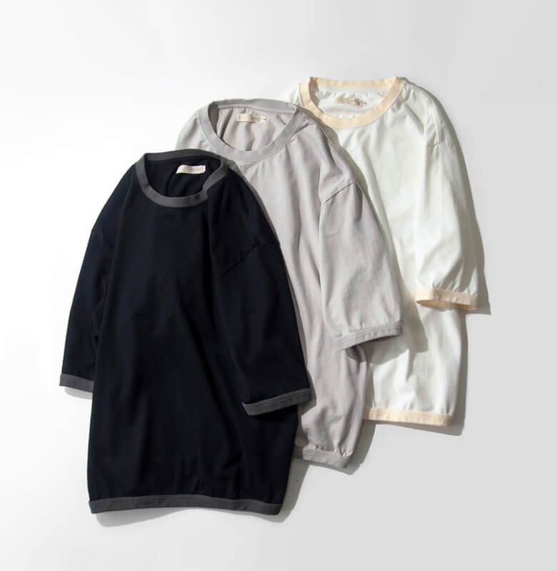 Mared マレッド バイカラー リンガーネック Tシャツ