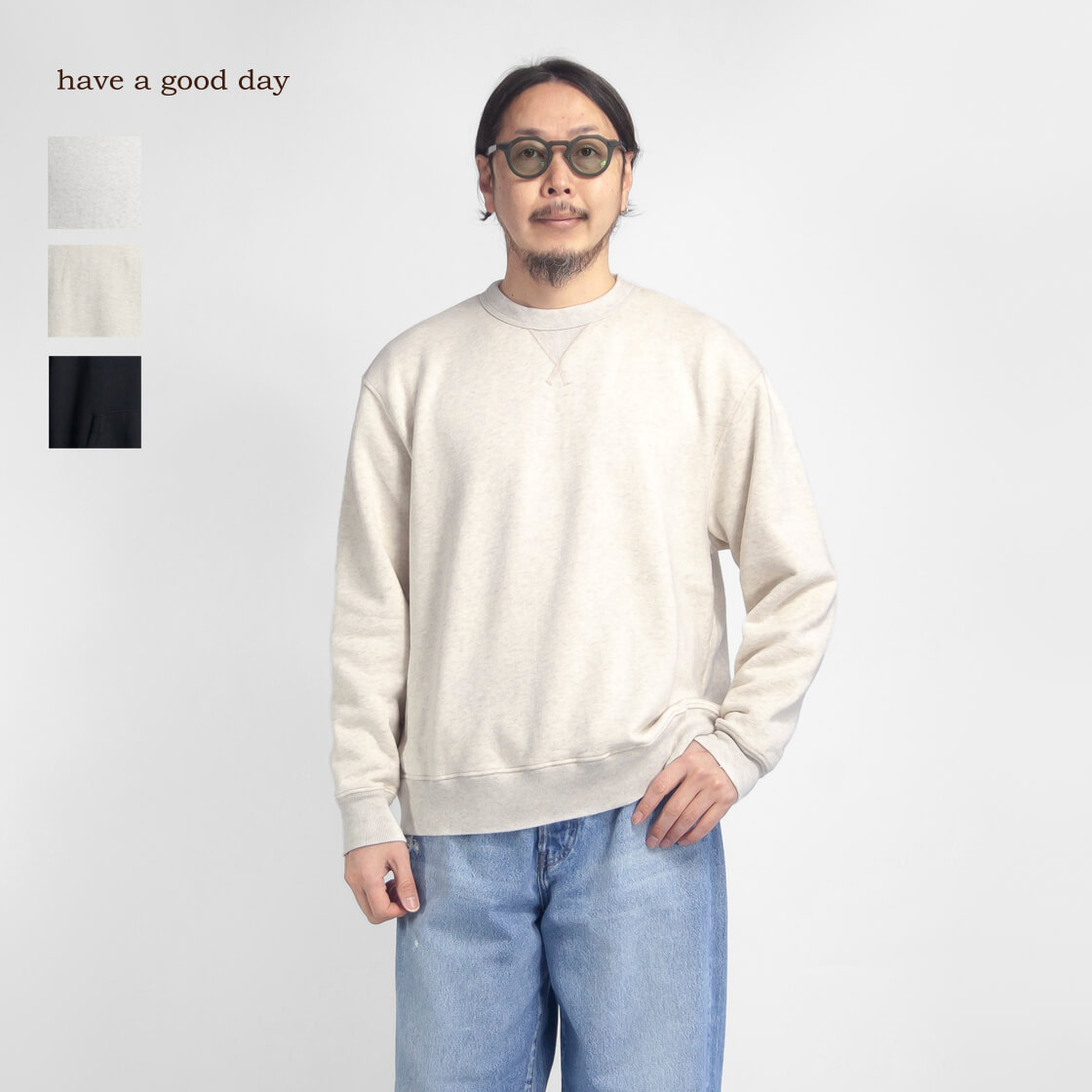 have a good day ハブアグッドデイ 裏毛 スプリングスウェット トレーナー 日本製 メンズ