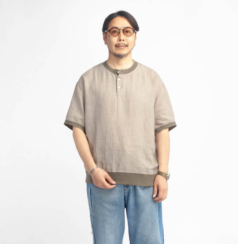 have a good day ハブアグッドデイ 麻100％ リネンヘンリーネックTシャツ 日本製 メンズ