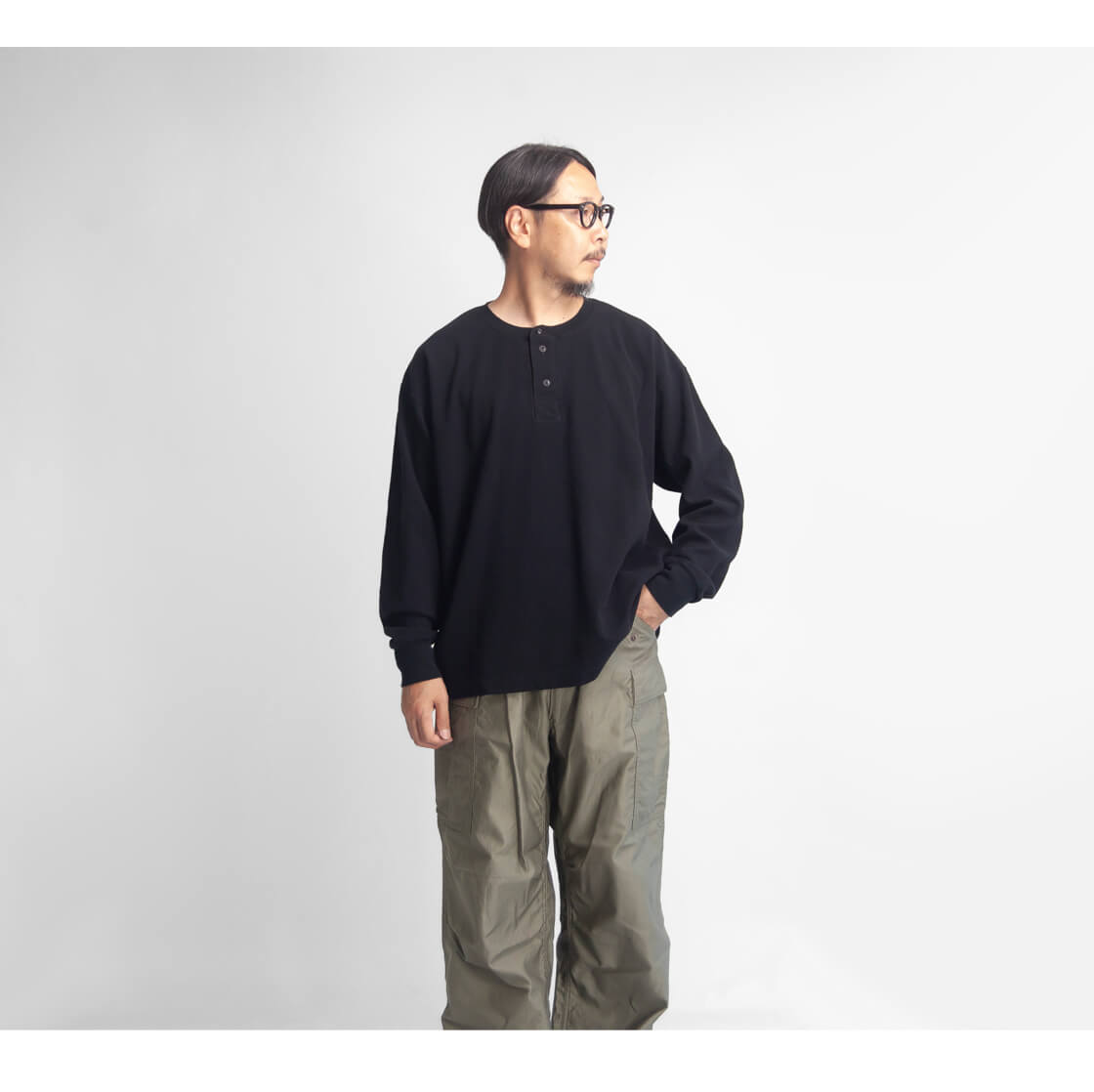 have a good day ハブアグッドデイ ワッフルサーマル ヘンリーネック