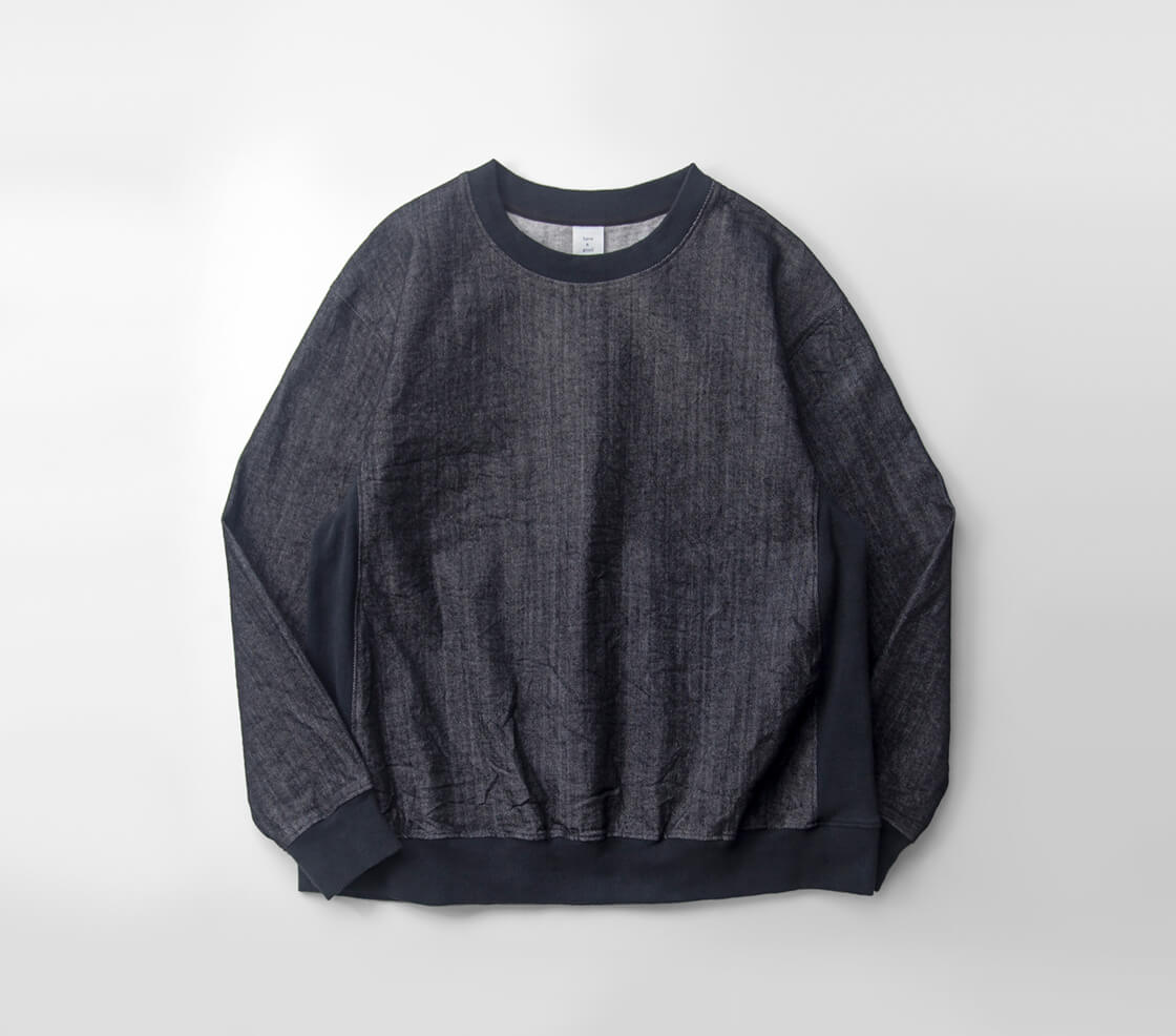 have a good day ハブアグッドデイ デニム サイドリブ プルオーバー トレーナー 日本製 メンズ