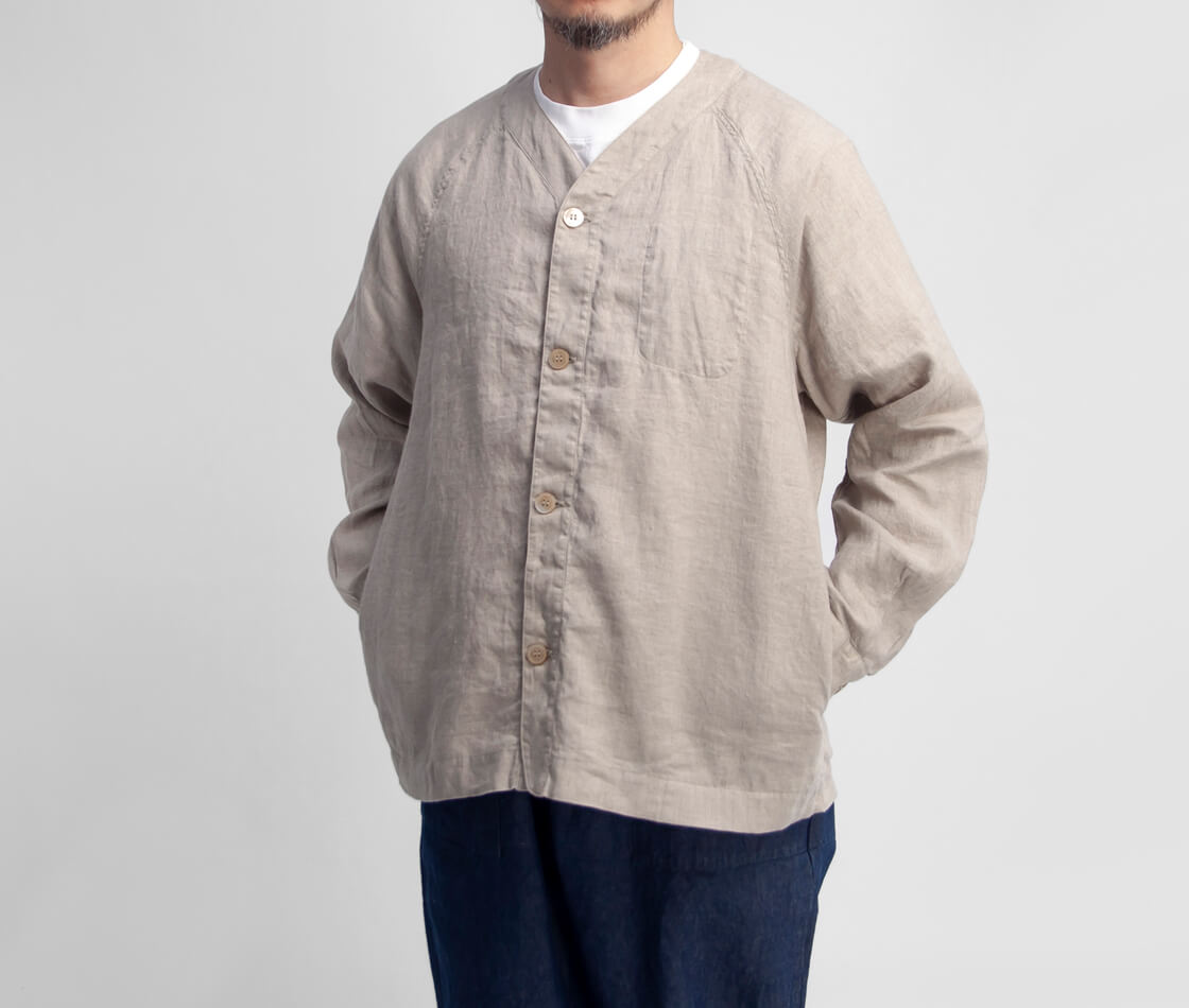 have a good day ハブアグッドデイ 麻100％ リネンカーディガン 日本製 メンズ