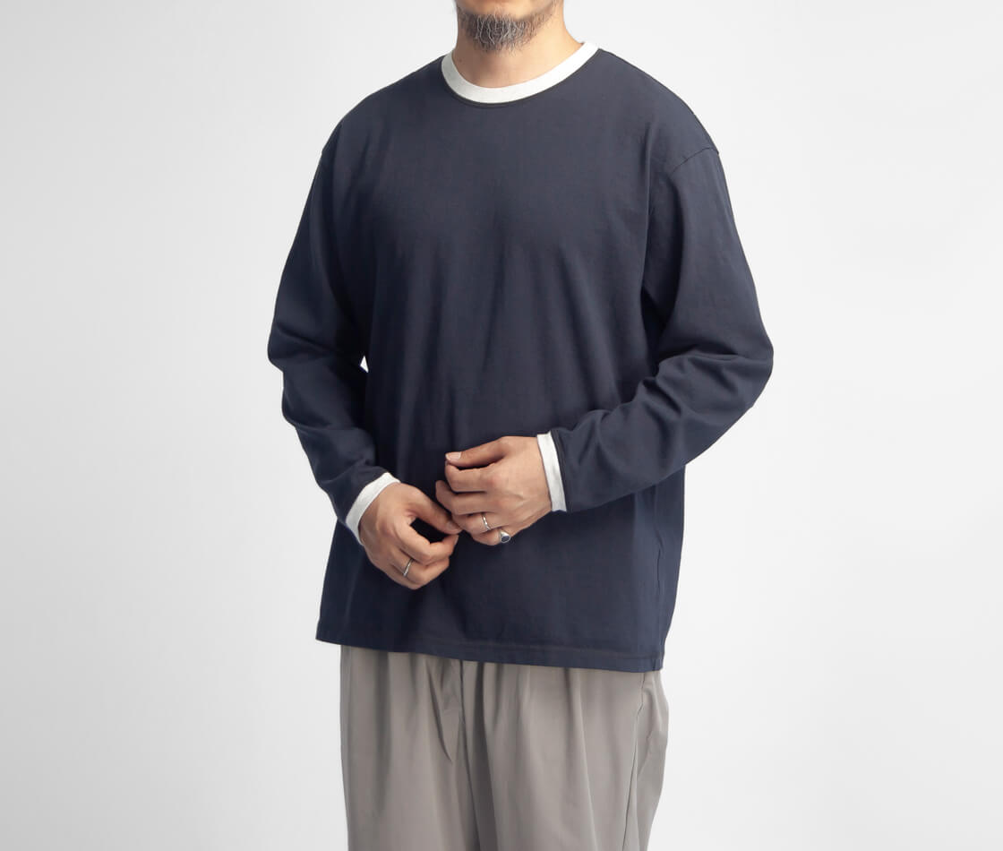 have a good day ハブアグッドデイ BD天竺 リンガー 長袖Tシャツ ロンT 日本製 メンズ