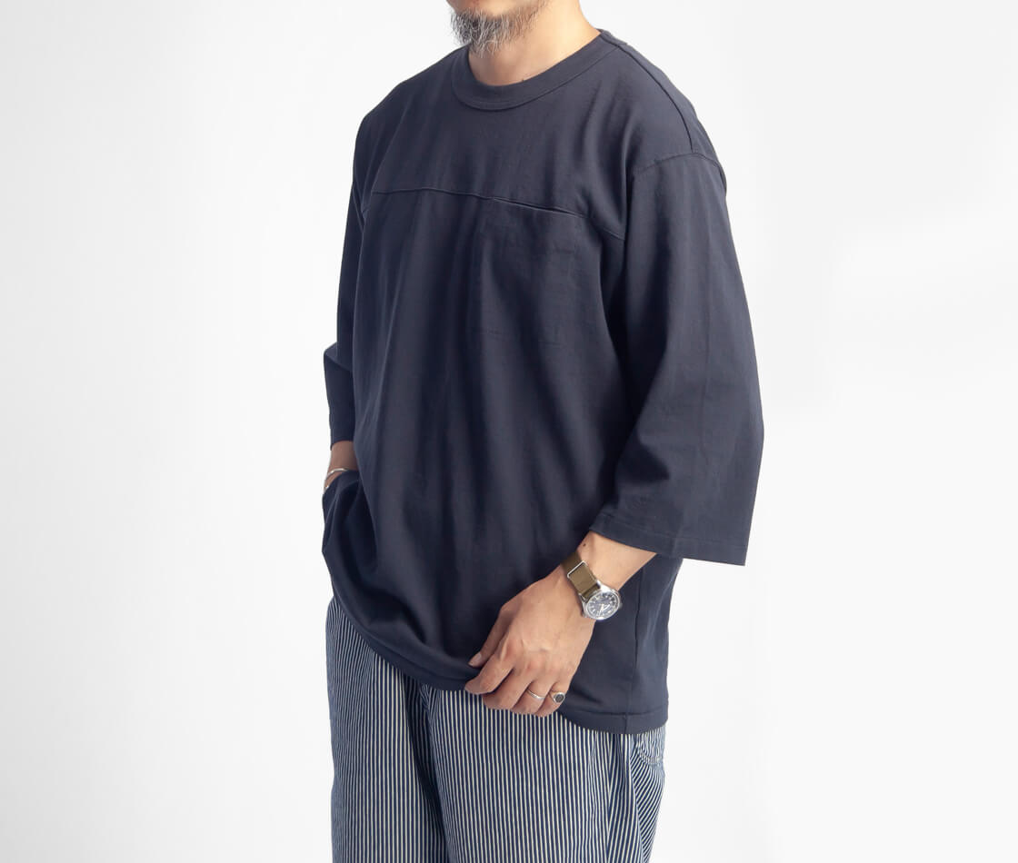 have a good day ハブアグッドデイ BD天竺 スラッシュポケット 7分袖Tシャツ 日本製 メンズ