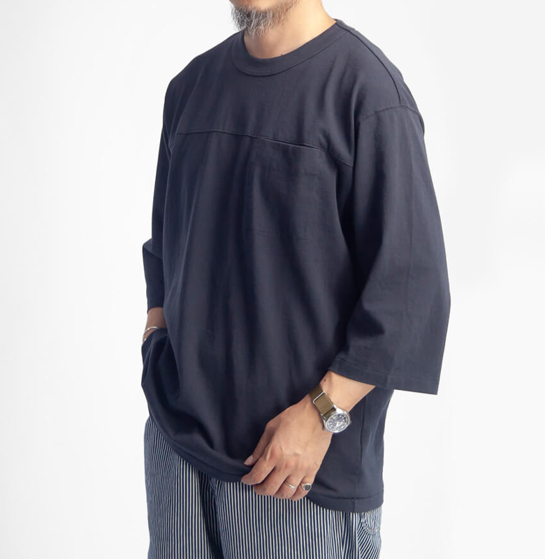 have a good day ハブアグッドデイ BD天竺 スラッシュポケット 7分袖Tシャツ 日本製 メンズ
