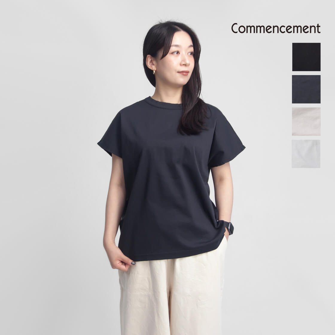 COMMENCEMENT コメンスメント ノースリーブ カットソー 日本製 C-084 レディース