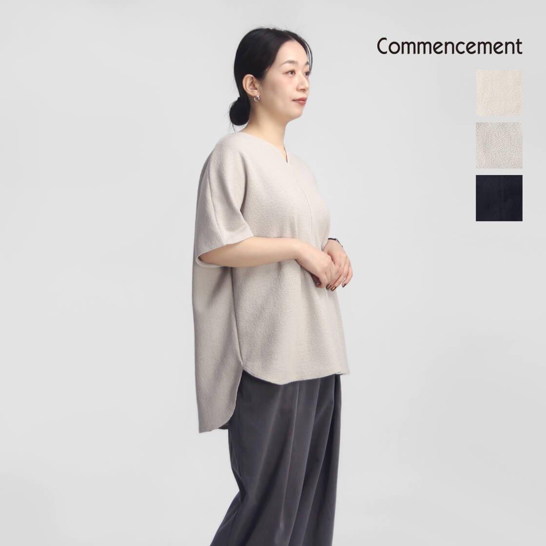 Commencement コメンスメント プルオーバーベスト 日本製 C-325 レディース