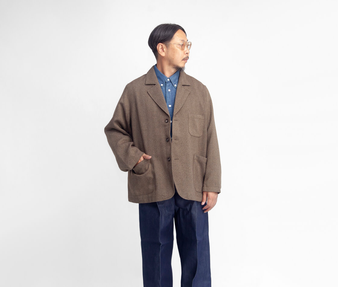 H.UNIT エイチユニット ヘリンボーン テックツイード テーラード