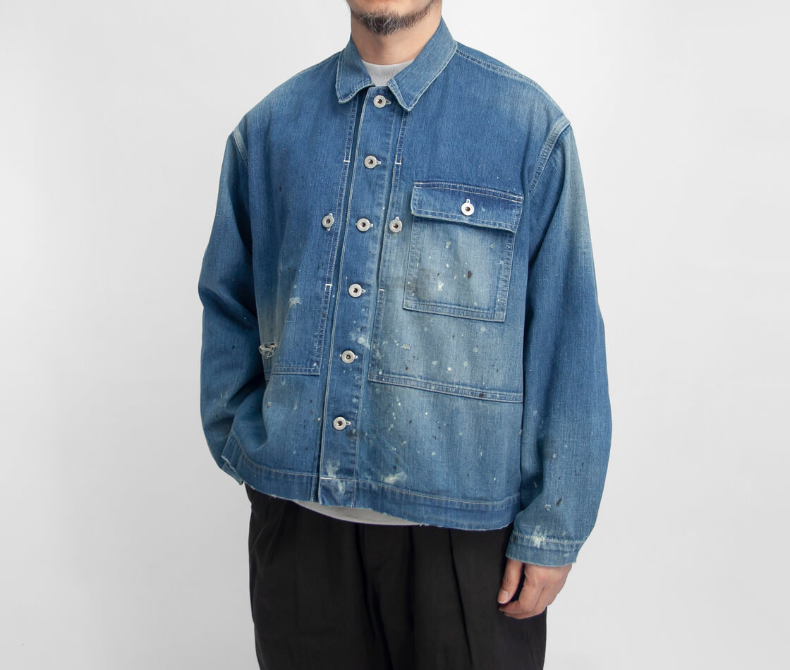 H.UNIT エイチユニット P-44 ネップ デニムジャケット ダメージ加工 日本製 メンズ