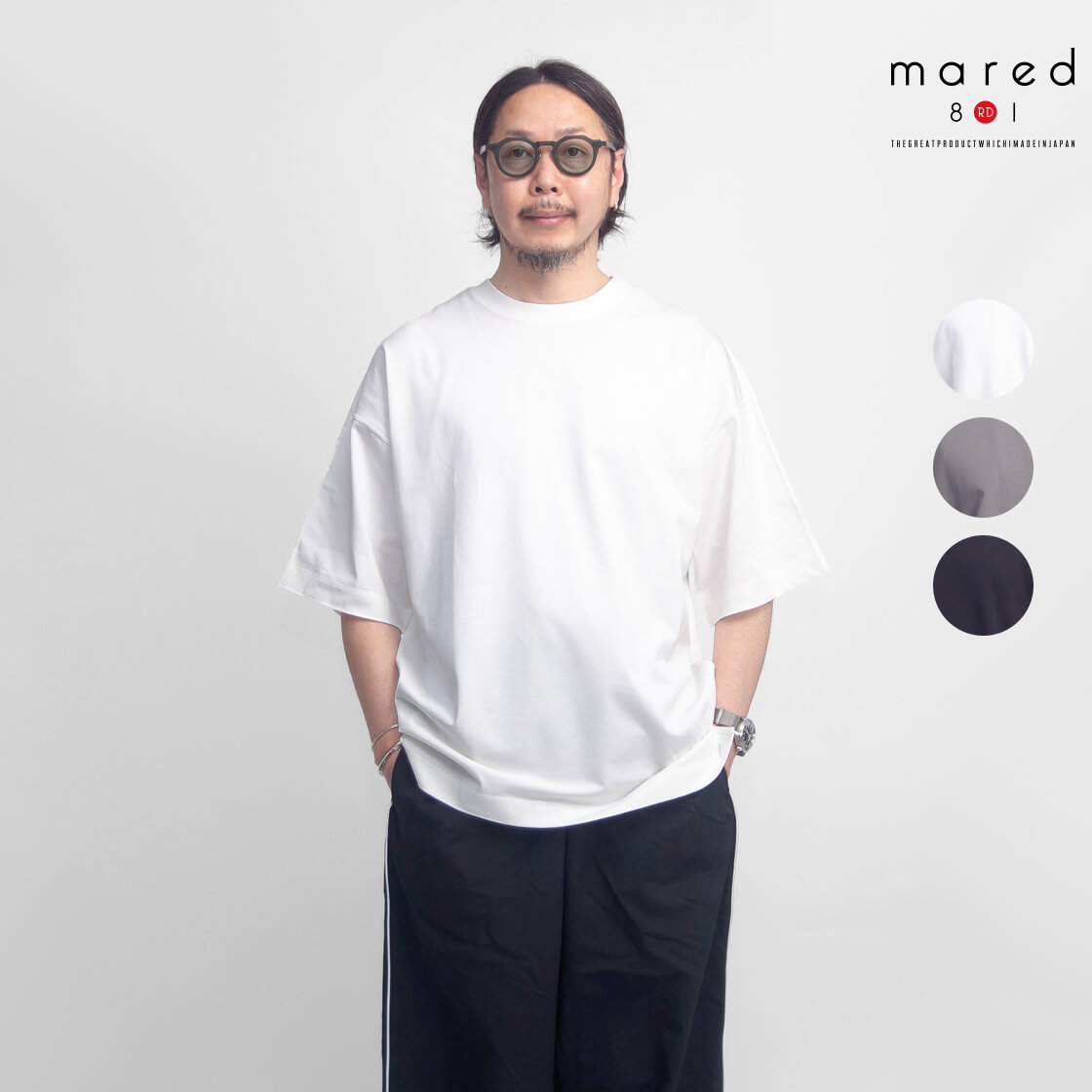 Mared マレッド 強撚天竺 スプリットラグランスリーブTシャツ 日本製 メンズ