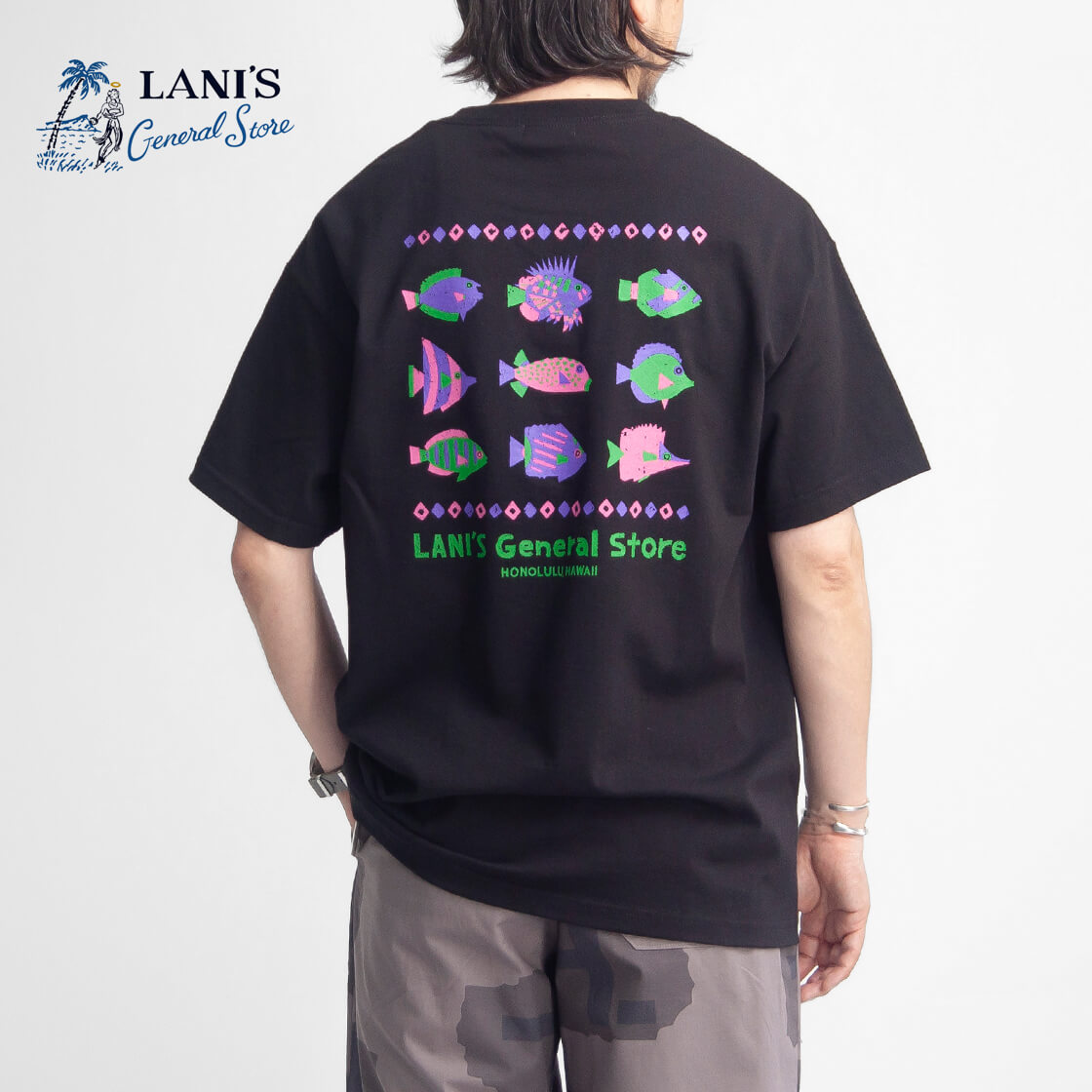 LANI'S General Store ラニーズジェネラルストア Fishes バックプリントTシャツ メンズ