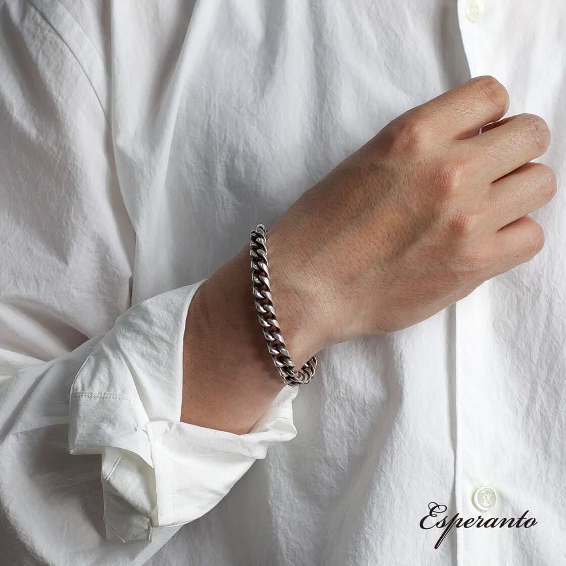 ESPERANTO エスペラント シルバー925 チェーンブレスレット 太め 日本製 メンズ レディース