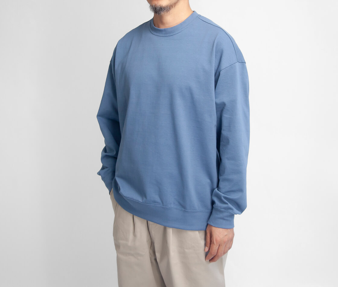 MANUAL ALPHABET マニュアルアルファベット デラヴェ天竺 裾リブ 長袖Tシャツ ロンT 日本製 メンズ