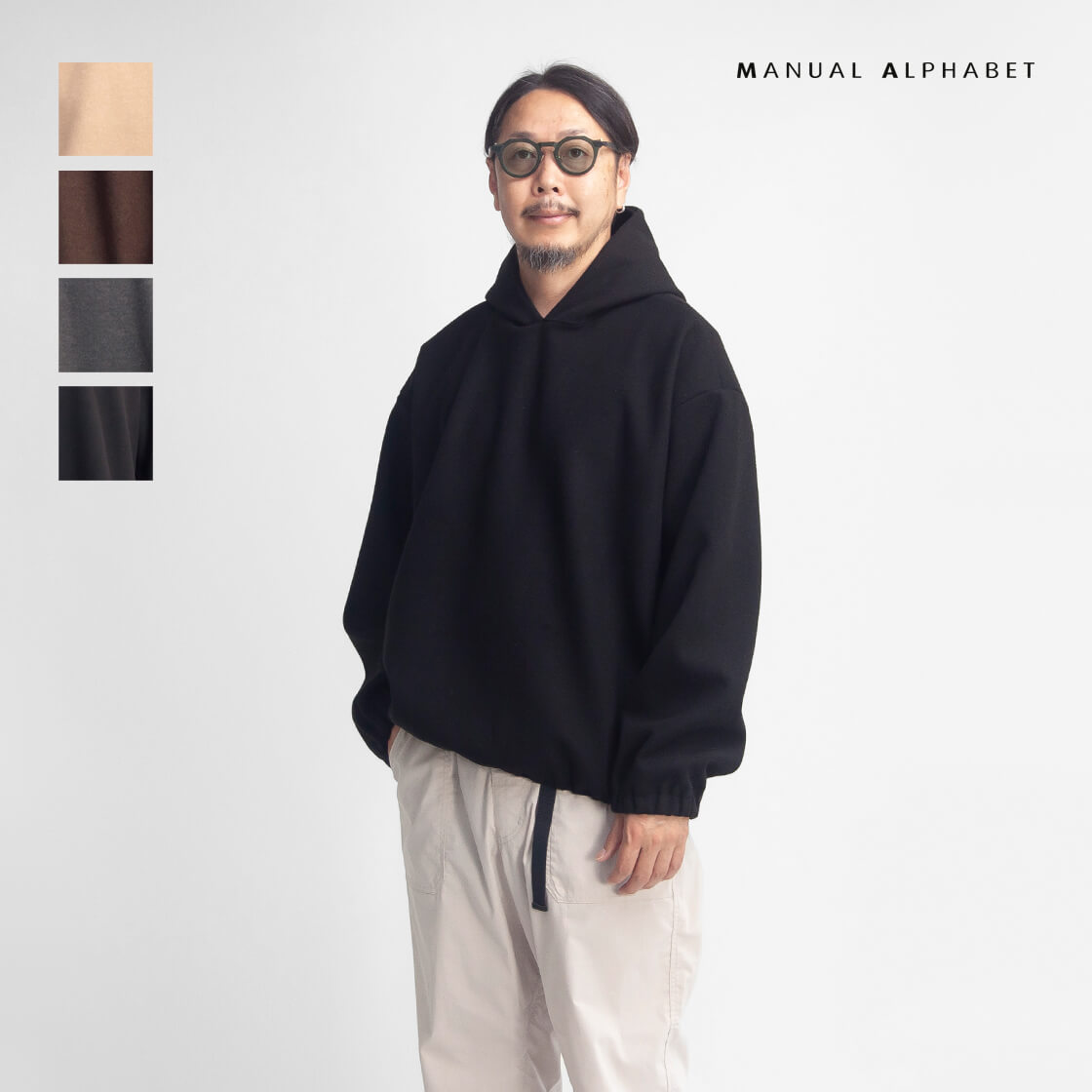 MANUAL ALPHABET マニュアルアルファベット ウールレット プルオーバーパーカー 日本製 メンズ
