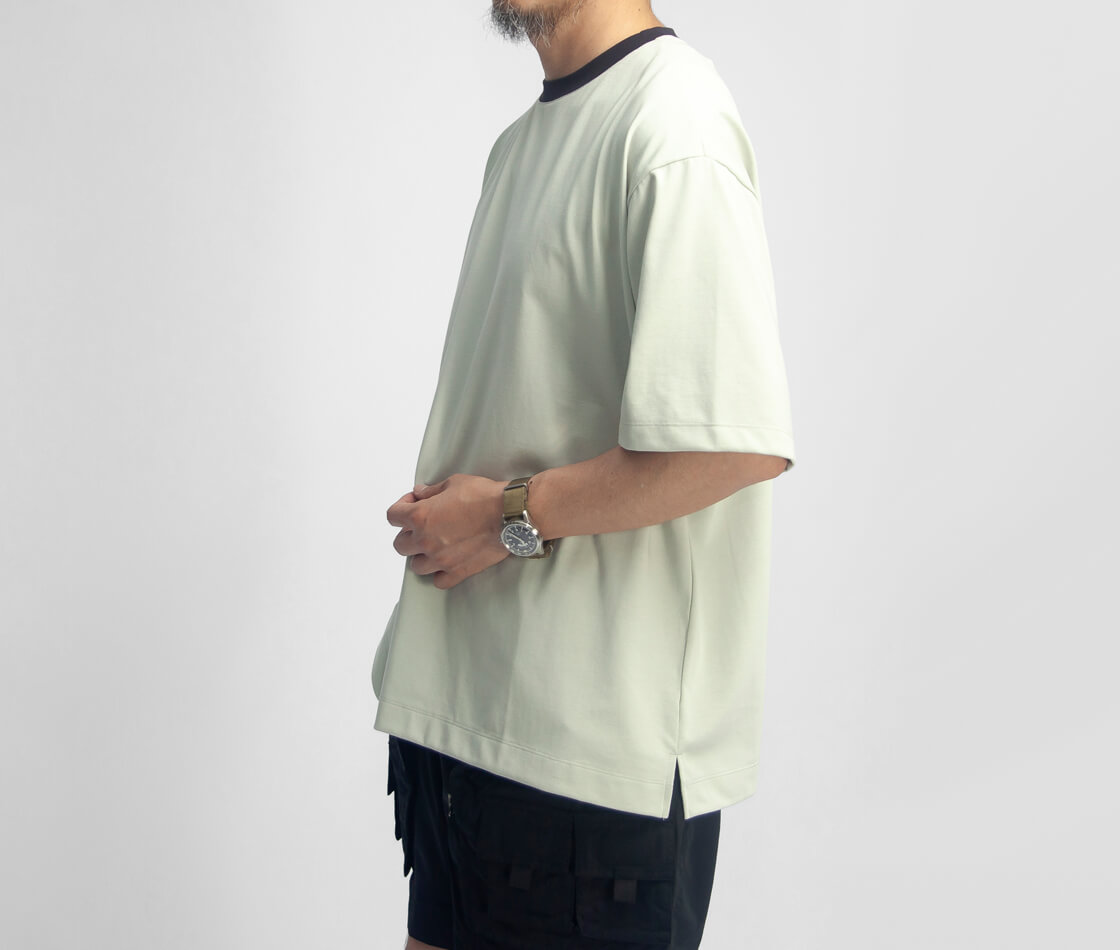 MANUAL ALPHABET マニュアルアルファベット コンパクトピマ天竺 ワイドリンガーTシャツ 日本製 メンズ 